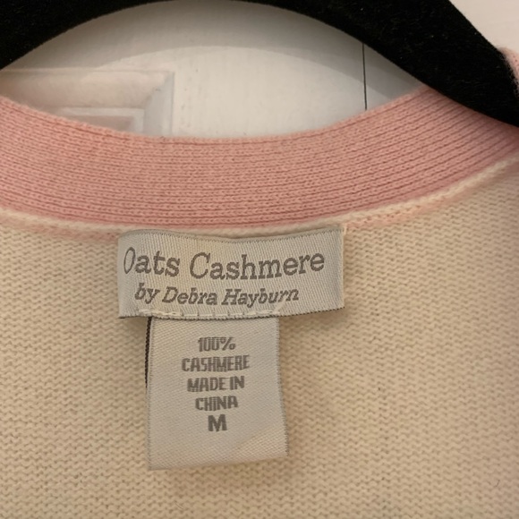 Oats Cashmere by Debra, Ivory and pink cardigan - 100% Cashmere - Picture 3 of 4